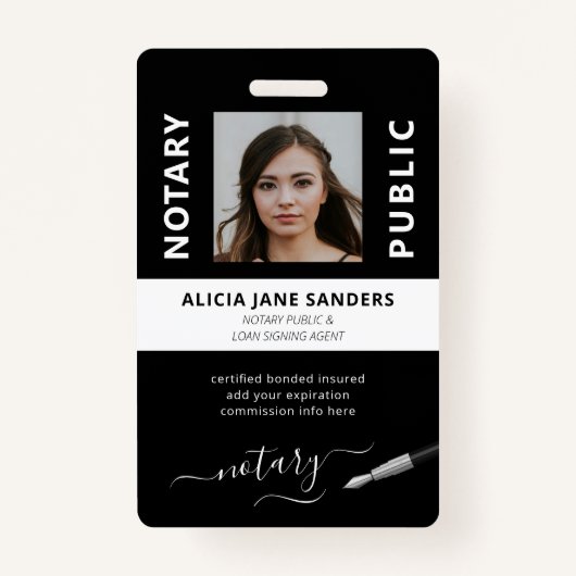 プロフェッショナル白黒公証署名代理人 バッジ (正面)