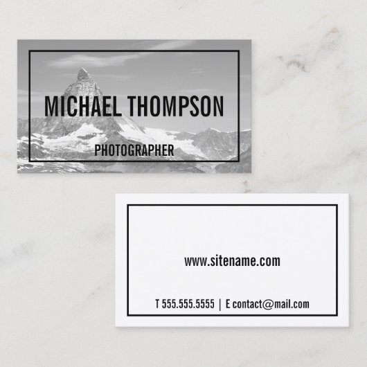 プロフェッショナル白黒写真 名刺 (正面/裏面)