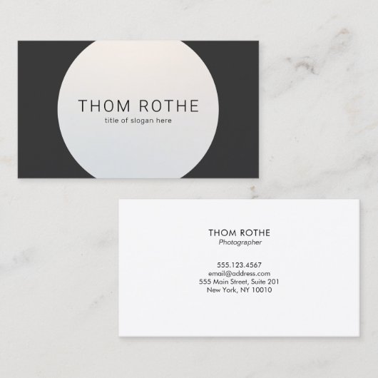 プロフェッショナル白黒勾配円デザイン 名刺 (正面/裏面)