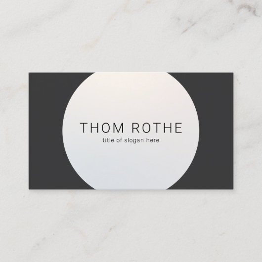 プロフェッショナル白黒勾配円デザイン 名刺 (正面)