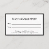プロフェッショナル白黒医療法 予約カード (正面)