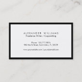 プロフェッショナル白黒名刺数々のカラー 名刺 (裏面)