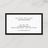 プロフェッショナル白黒名刺 名刺 (裏面)