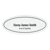 プロフェッショナル白黒名専門性楕円 名札 (正面)