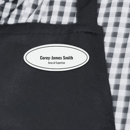 プロフェッショナル白黒名専門性楕円 名札