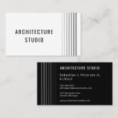 プロフェッショナル白黒建築家デザイモダンナー 名刺 (正面/裏面)