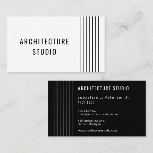 プロフェッショナル白黒建築家デザイモダンナー 名刺 (正面/裏面)