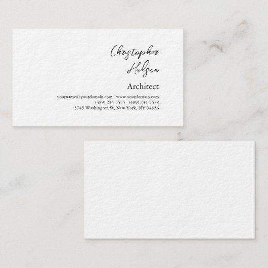 プロフェッショナル白黒普通建築厚 名刺 (正面/裏面)