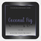 プロフェッショナル白黒製品ラベルブルーフレーム スクエアシール (正面)