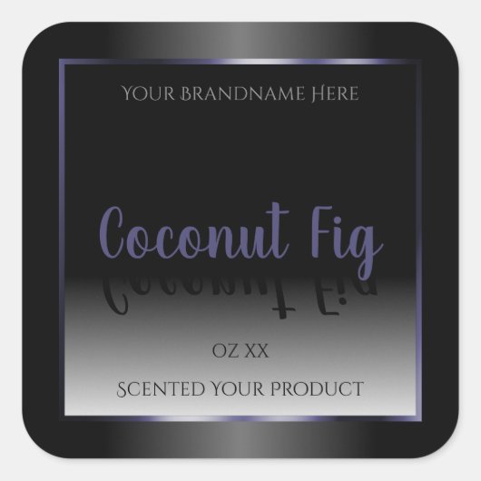 プロフェッショナル白黒製品ラベルブルーフレーム スクエアシール (正面)