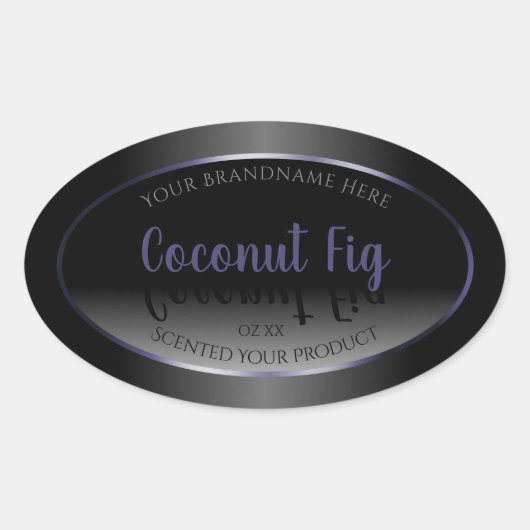 プロフェッショナル白黒製品ラベルブルーフレーム 楕円形シール (正面)