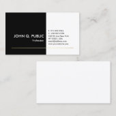プロフェッショナル白黒金ゴールドプエレガントラモダンイン 名刺 (正面/裏面)