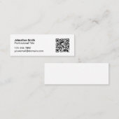 プロフェッショナル白黒QRコード呼び出しカード スキニー名刺 (正面/裏面)