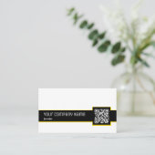 プロフェッショナル白黒QRコード宝石商 名刺 (スタンド正面)