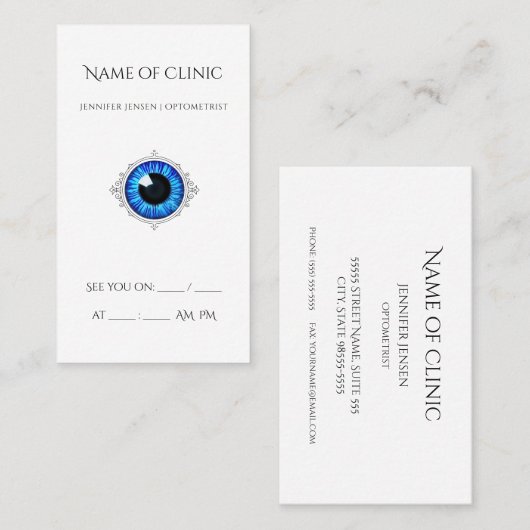 プロフェッショナル眼科医アポイントメントブルーアイリスアイ 名刺 (正面/裏面)