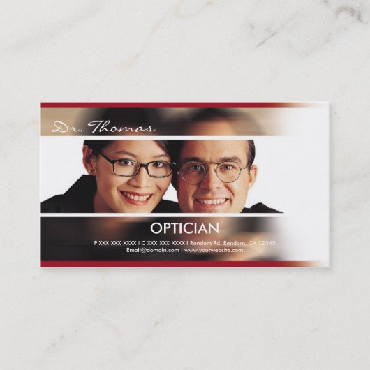 プロフェッショナル眼鏡オプティシャンの名刺 名刺 (正面)