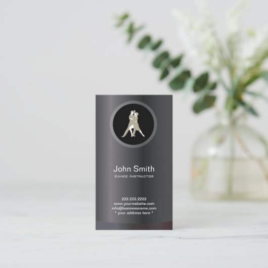 プロフェッショナル社交ダンスダンスインストラクターメタリック 名刺 (スタンド正面)