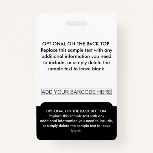 プロフェッショナル社員ロゴ写真バーコードブラック バッジ (裏面)