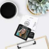 プロフェッショナル社員ロゴ写真バーコードブラック バッジ