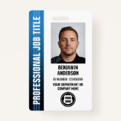 プロフェッショナル社員IDフォトロゴブルー バッジ (正面)