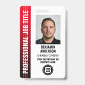 プロフェッショナル社員IDフォトロゴ赤 バッジ (正面)