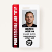 プロフェッショナル社員IDフォトロゴ赤 バッジ (正面)