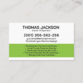 プロフェッショナル移動サービス – 再配置 名刺 (裏面)