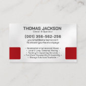 プロフェッショナル移動サービス – 再配置 名刺 (裏面)