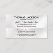 プロフェッショナル移動サービス – 再配置 名刺 (裏面)