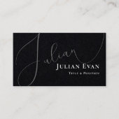 プロフェッショナル筆記体ブラックビジネスカード 名刺 (正面)