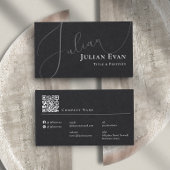 プロフェッショナル筆記体ブラックビジネスカード 名刺