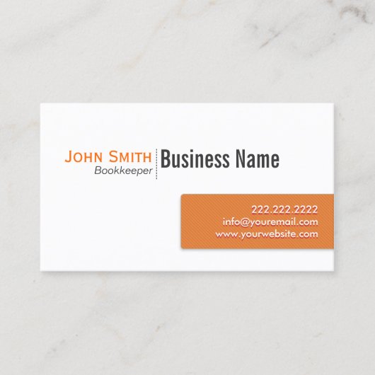 プロフェッショナル簿記オレンジラベル簿記係 名刺 (正面)