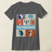 プロフェッショナル精神科医のアイコン デザイン Tシャツ (レイダウン)