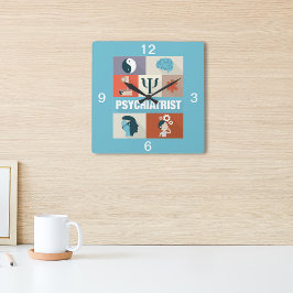 プロフェッショナル精神科医アイコニック設計 スクエア壁時計