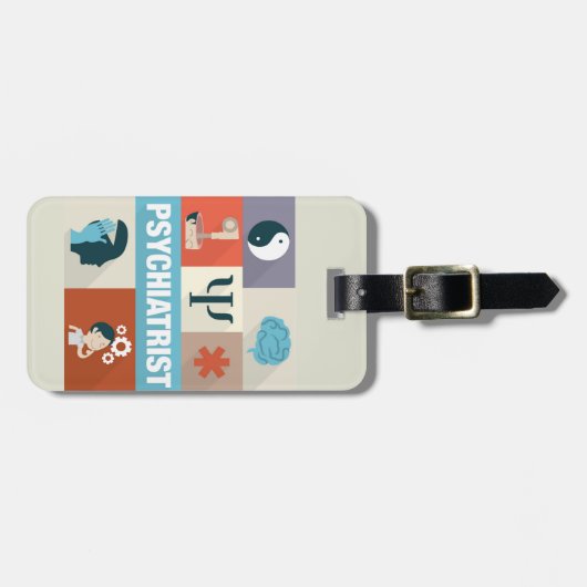 プロフェッショナル精神科医アイコニック設計 ラゲッジタグ (正面横)