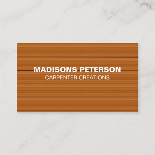 プロフェッショナル素朴な木工大工建築 名刺 (正面)