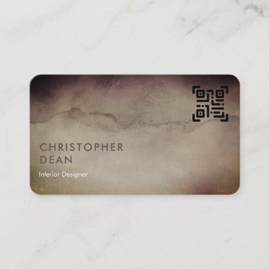プロフェッショナル素朴ブラウン抽象芸術QRコード 名刺 (正面)