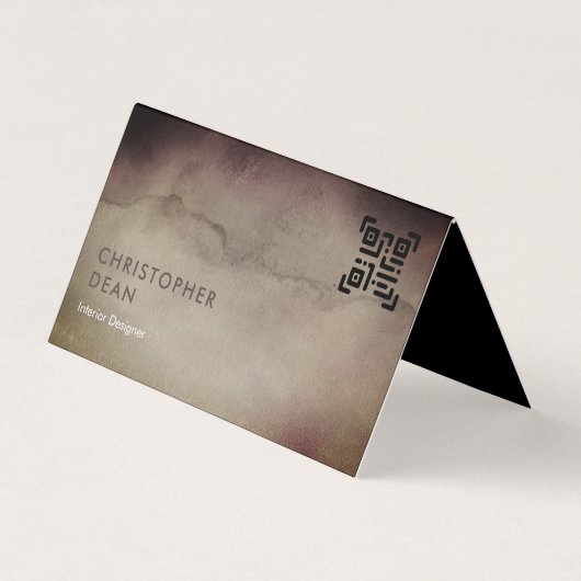 プロフェッショナル素朴ブラウン抽象芸術QRコード 名刺 (正面)