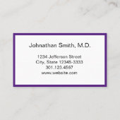 プロフェッショナル紫と白のドクターズオフィス 予約カード (裏面)