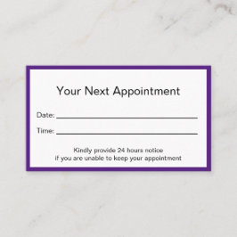 プロフェッショナル紫と白のドクターズオフィス 予約カード