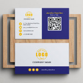 プロフェッショナル紫イエロー追加ロゴQRコード 名刺
