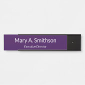 プロフェッショナル紫ホワイトネーム役職オフィス サインプレート (正面)