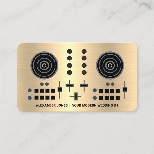 プロフェッショナル結婚のDJ - フェイク金ゴールド 名刺 (正面)