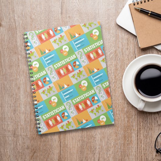 プロフェッショナル統計学アイコニックデザイン ノートブック