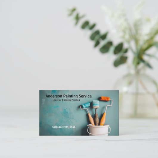 プロフェッショナル絵を描のサービスエレガントバ絵を描ケット 名刺 (スタンド正面)