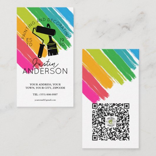 プロフェッショナル絵を描ズと飾その使い 名刺 (正面/裏面)