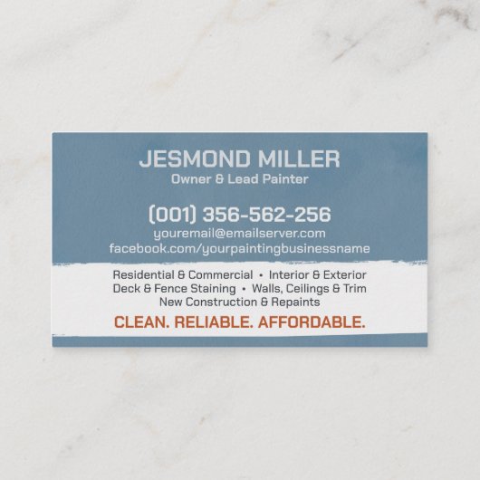 プロフェッショナル絵を描ズサービスハウスペインター 名刺 (裏面)