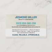 プロフェッショナル絵を描ズサービスハウスペインター 名刺 (裏面)