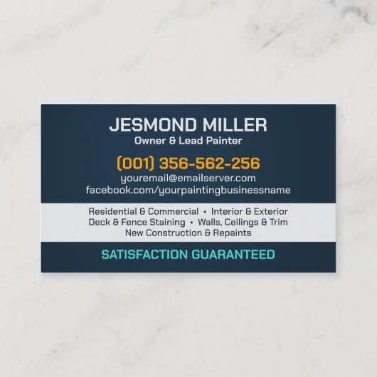 プロフェッショナル絵を描ズサービス – ハウスペインターバス 名刺 (裏面)