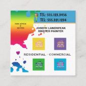 プロフェッショナル絵を描画家と4枚の写真のBLOB スクエア名刺 (正面)